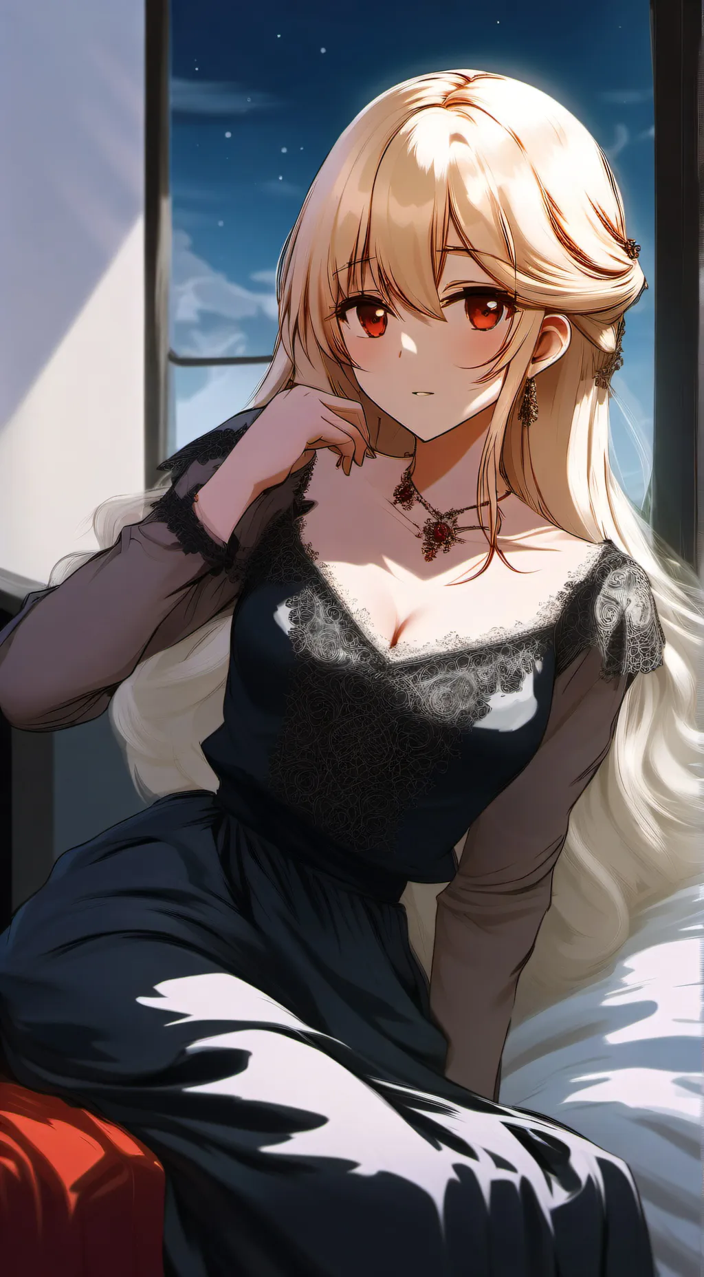 ai character: Jenevieve Mare  background