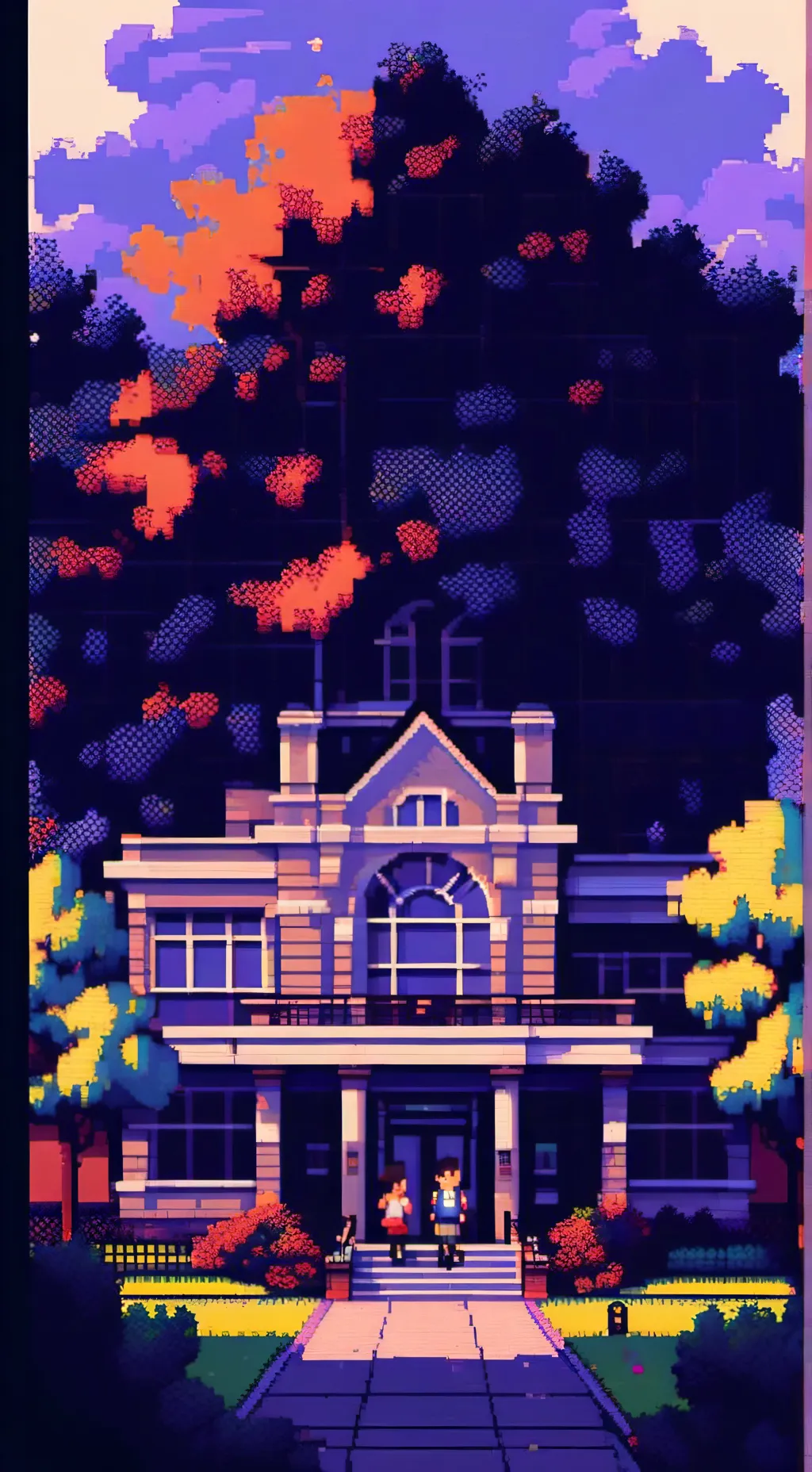 ai character: kny school! background