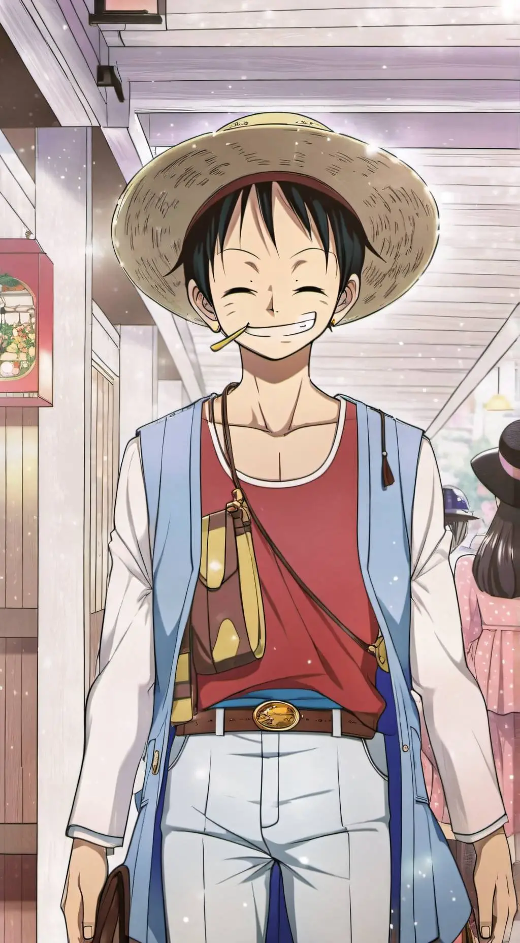 ai character: Monkey D luffy background