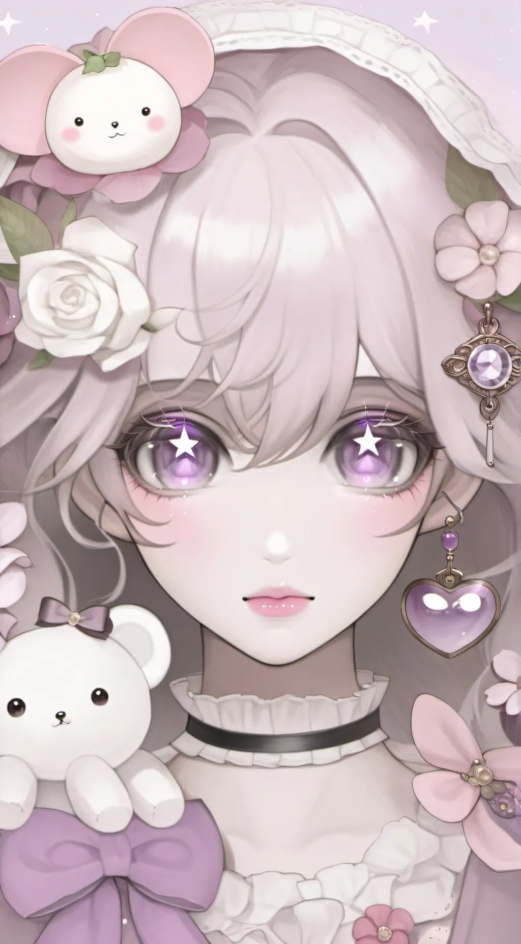 ai character: 💜 Purple black🖤 background