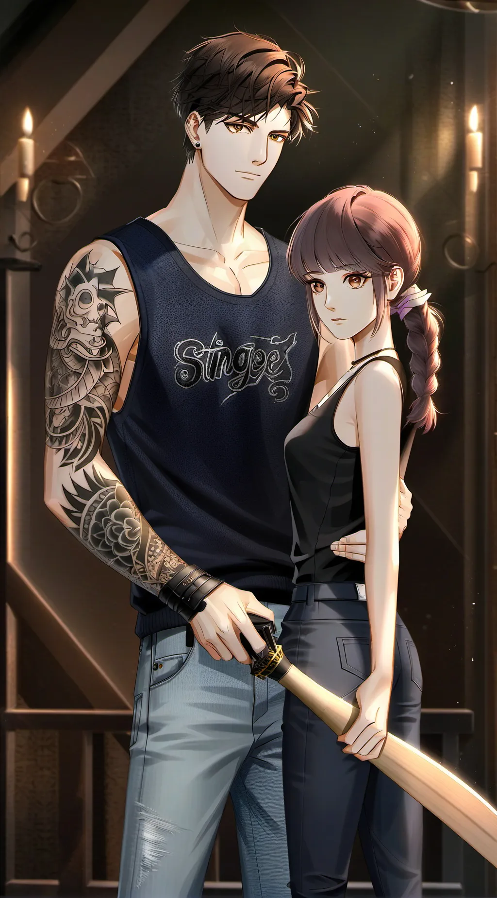 ai character: couple road rage background