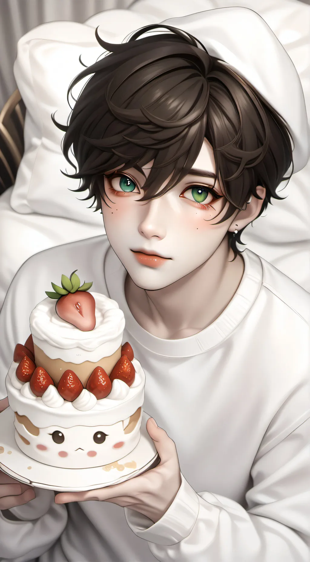ai character: 🍓fruitcake🍫 background