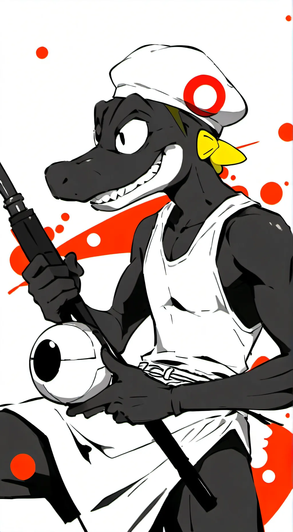 ai character: Black Yoshi  background