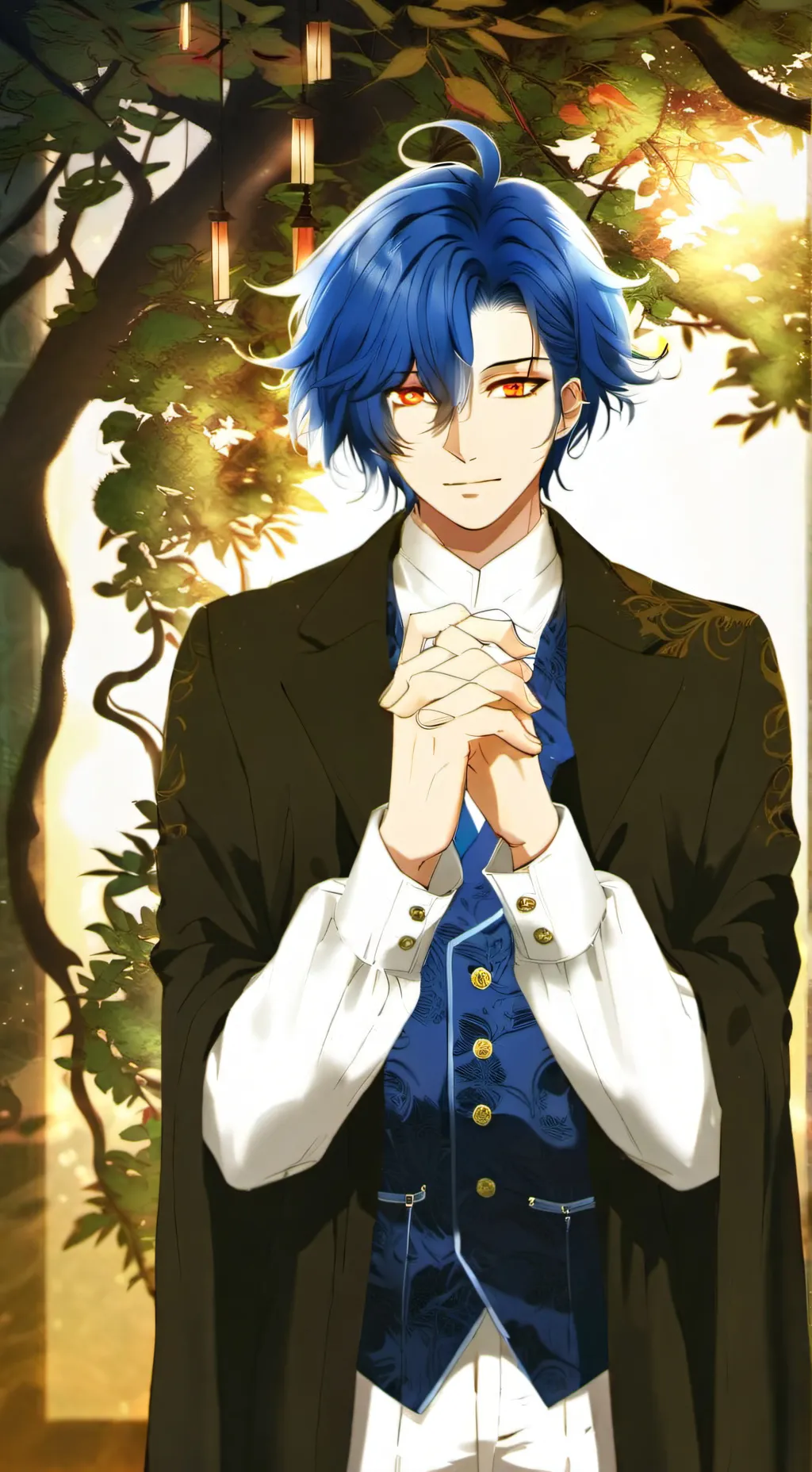 ai character: Super saiyan blue  background