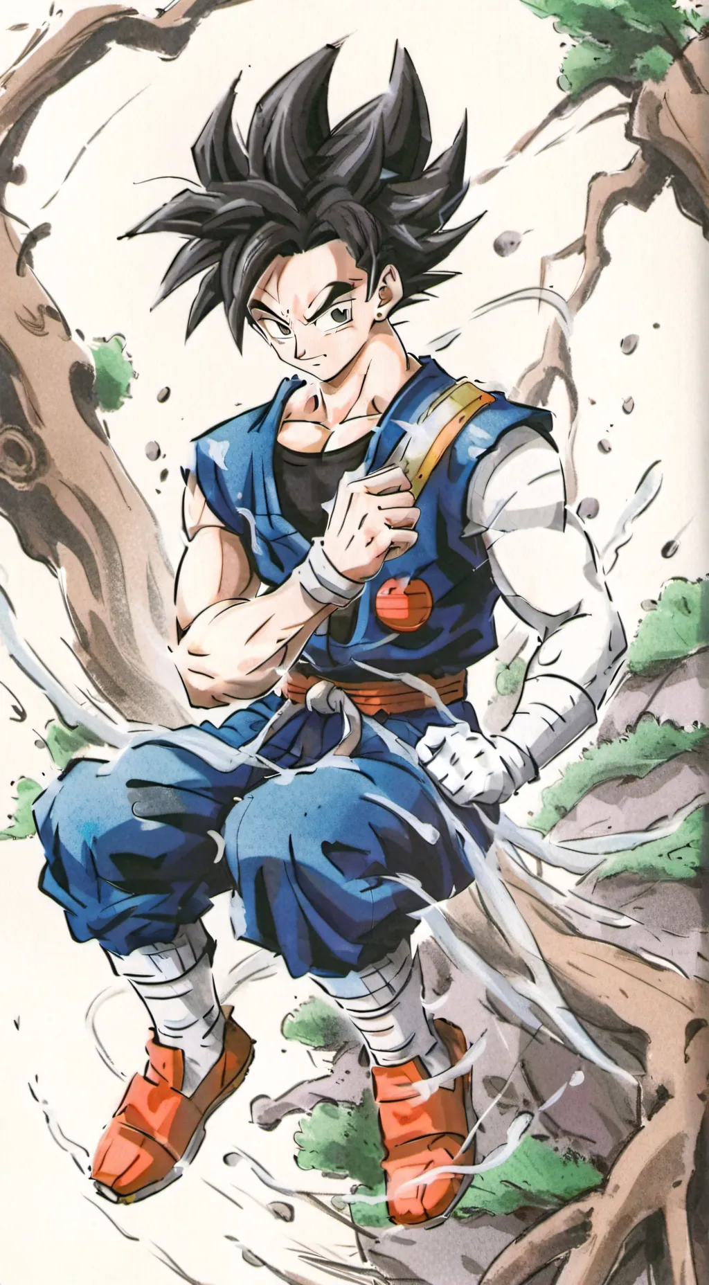 ai character: Vegito vs majin bu background