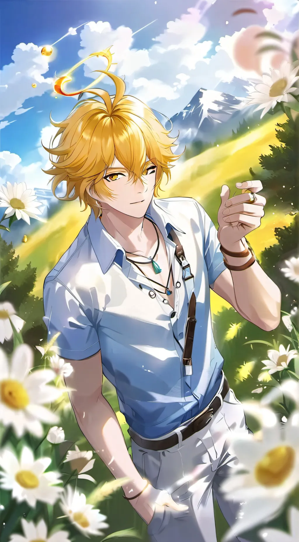 ai character: Super saiyan background