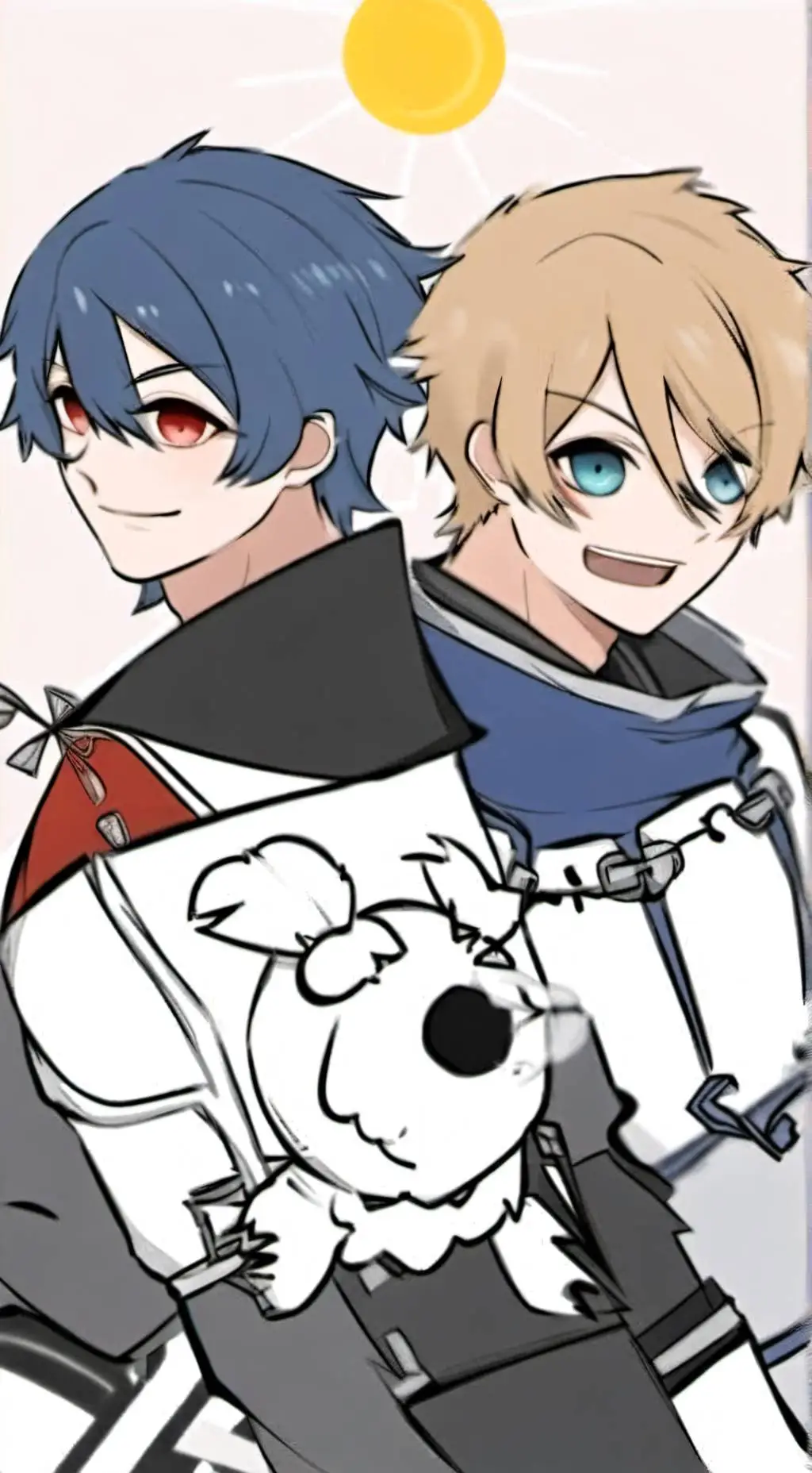 ai character: Sun and Moon background