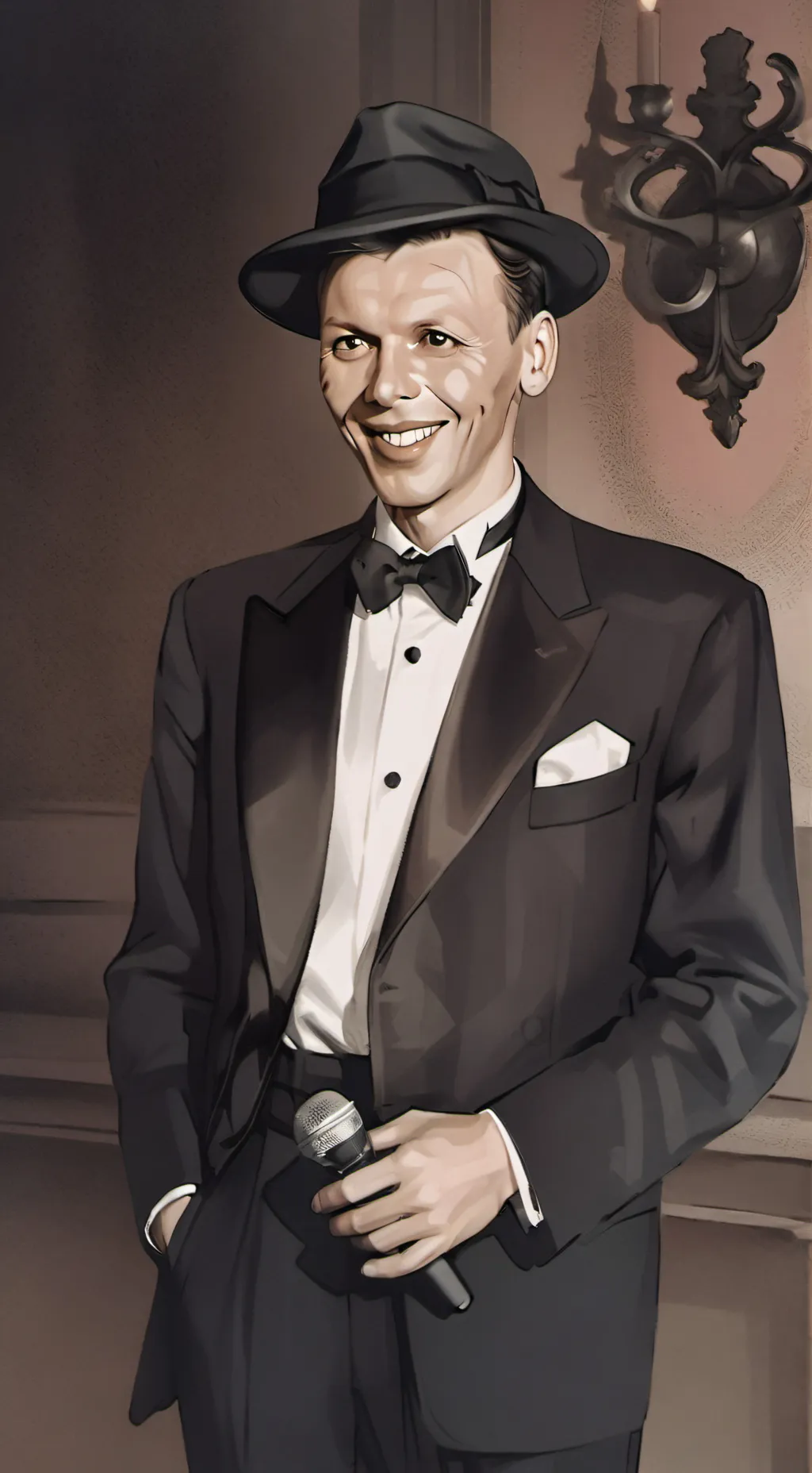 ai character: frank Sinatra  background