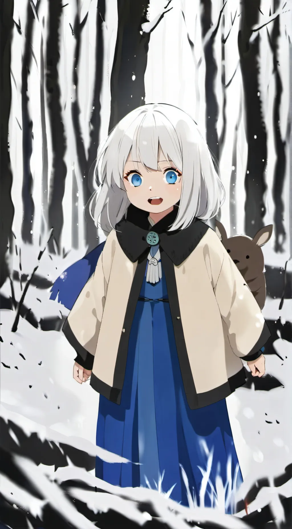 ai character: Nezuko meets Demon background