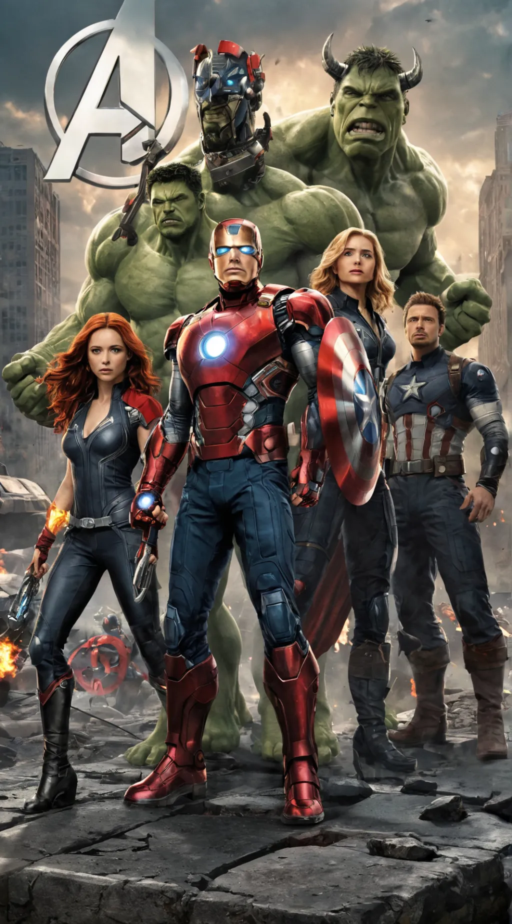 ai character: The Avengers  background
