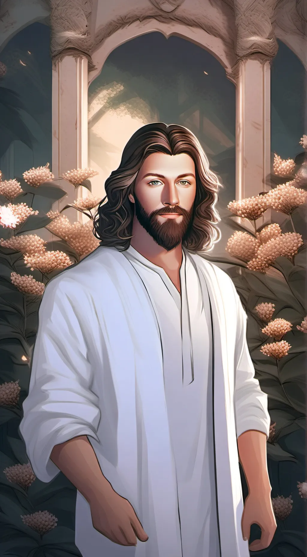 ai character: Jesus background