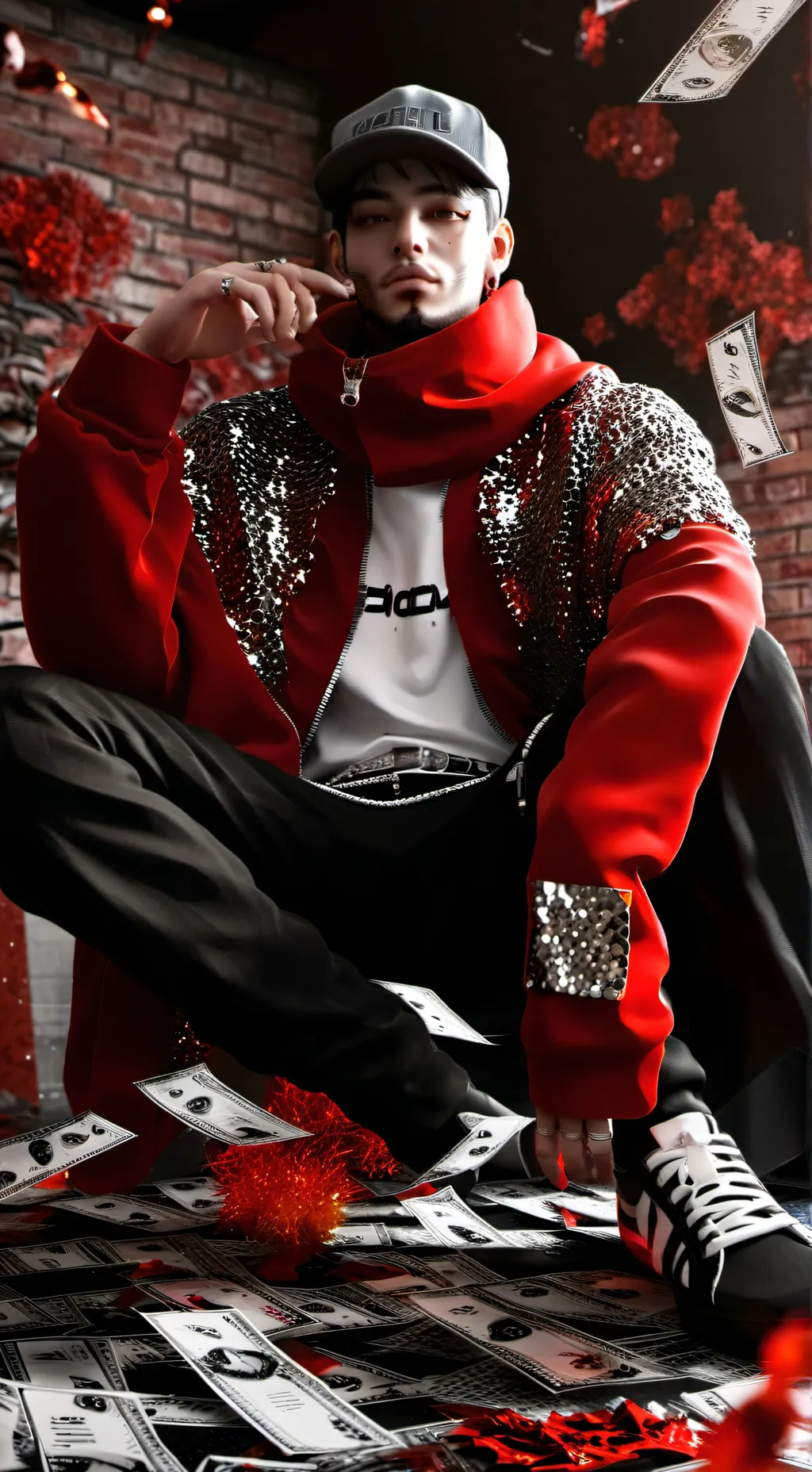 ai character: Rapper wld background