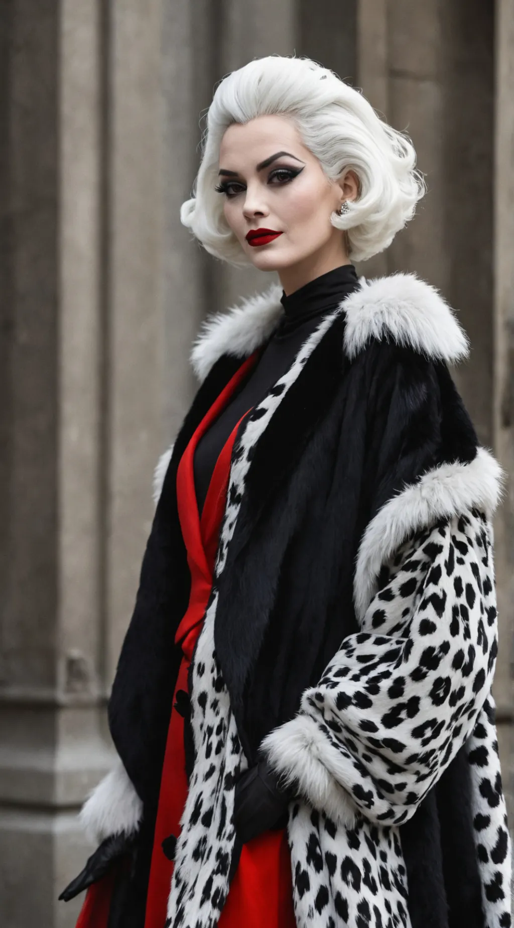 ai character: Cruella de vil background