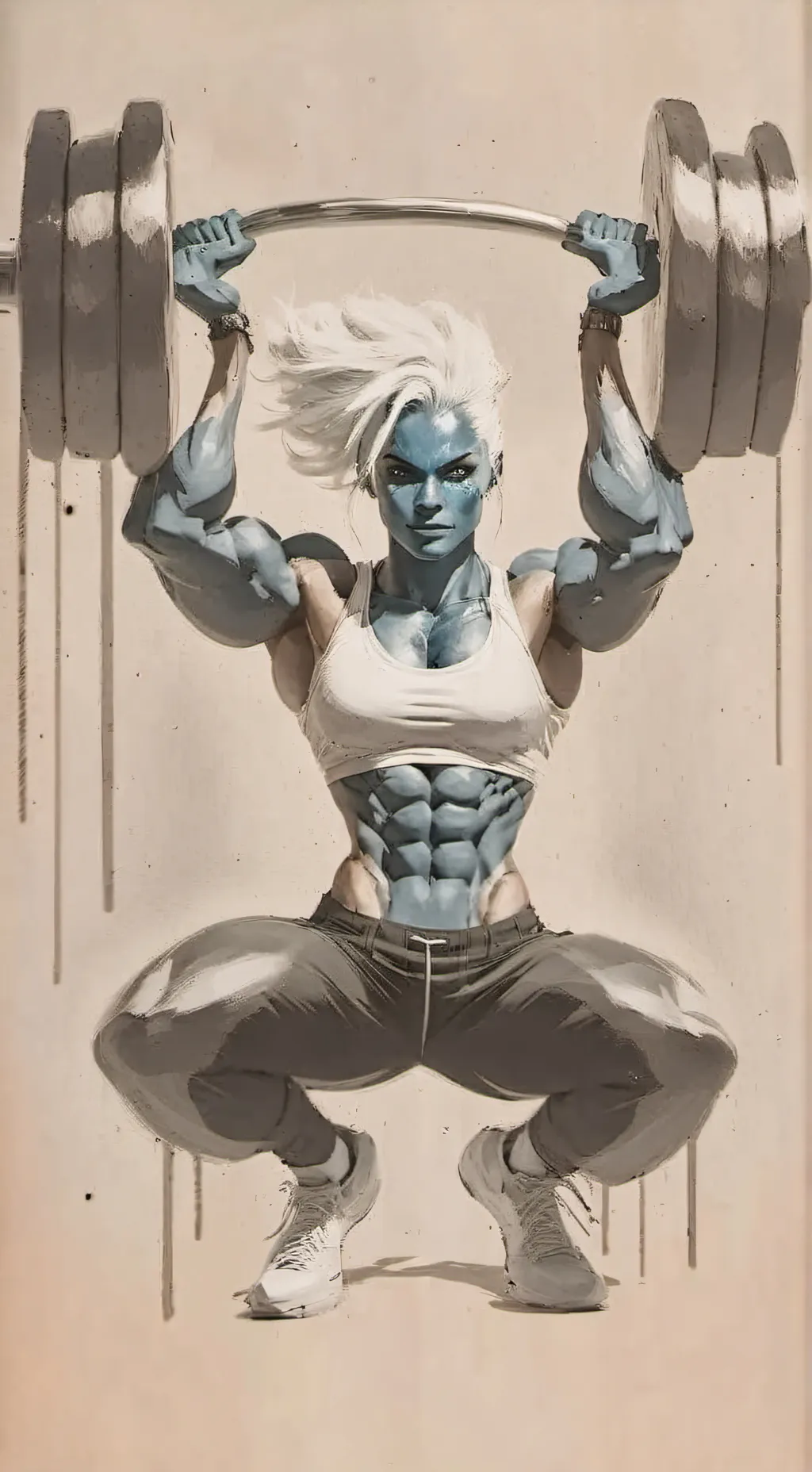 ai character: navy background