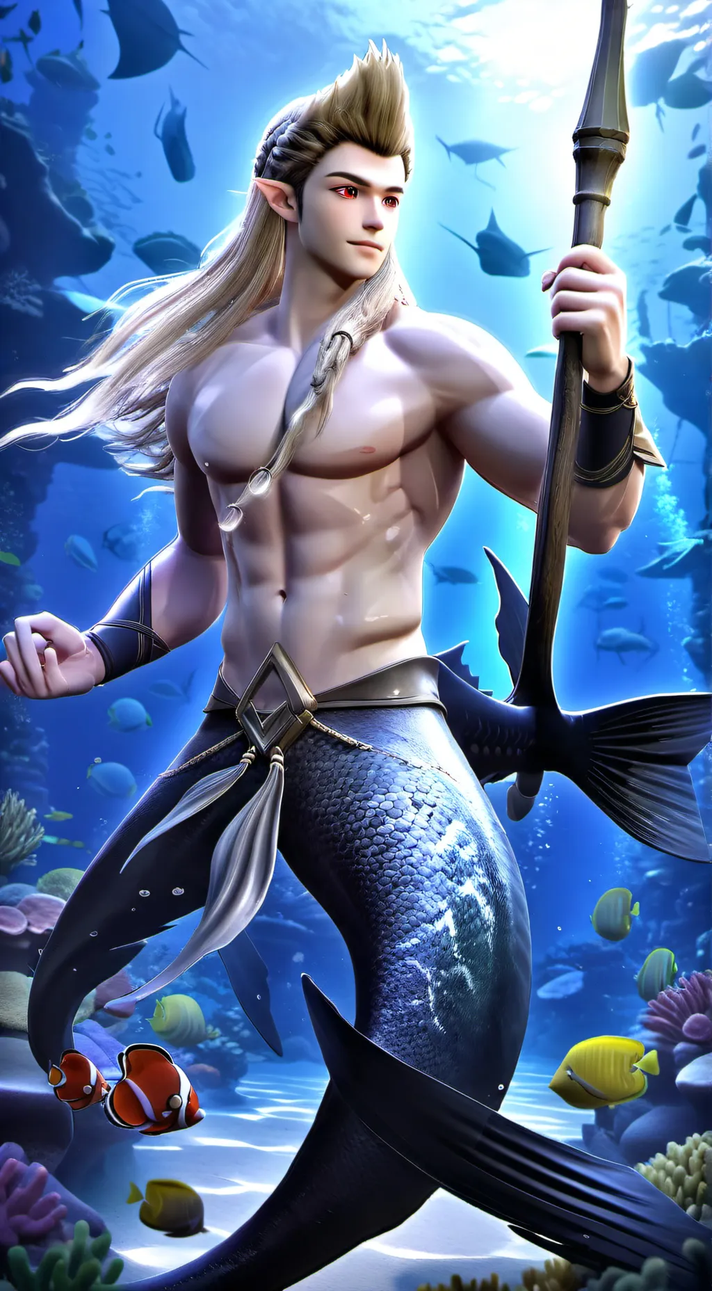 ai character: Under sea world background