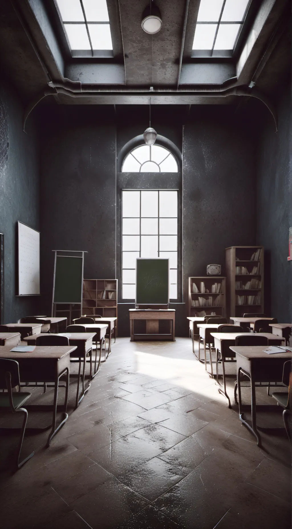 ai character: Strange classroom  background