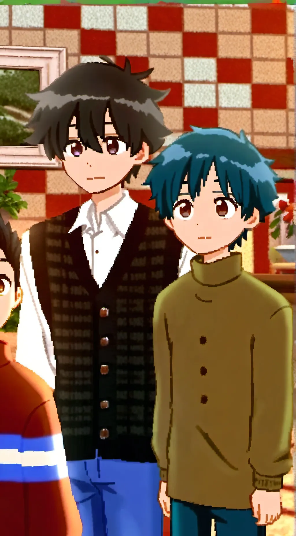 ai character: characters :3 background