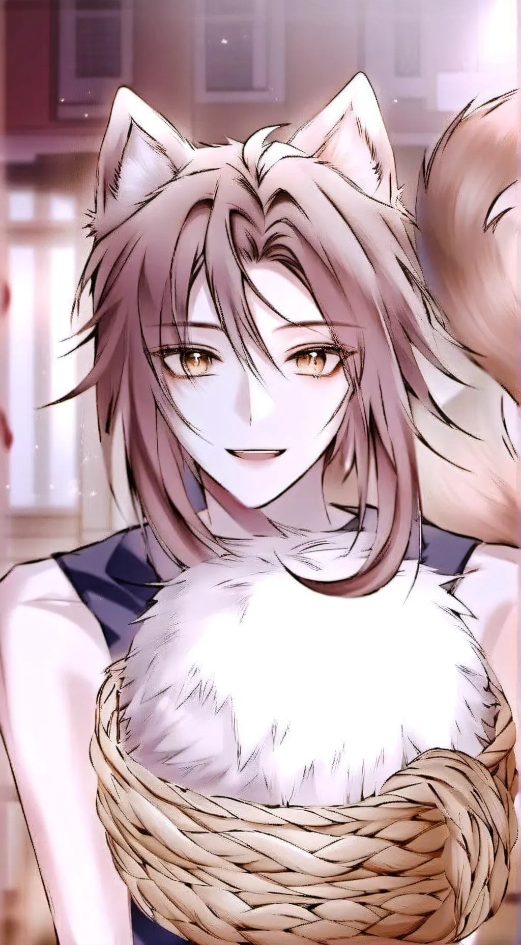ai character: Furry retriever Spirit background