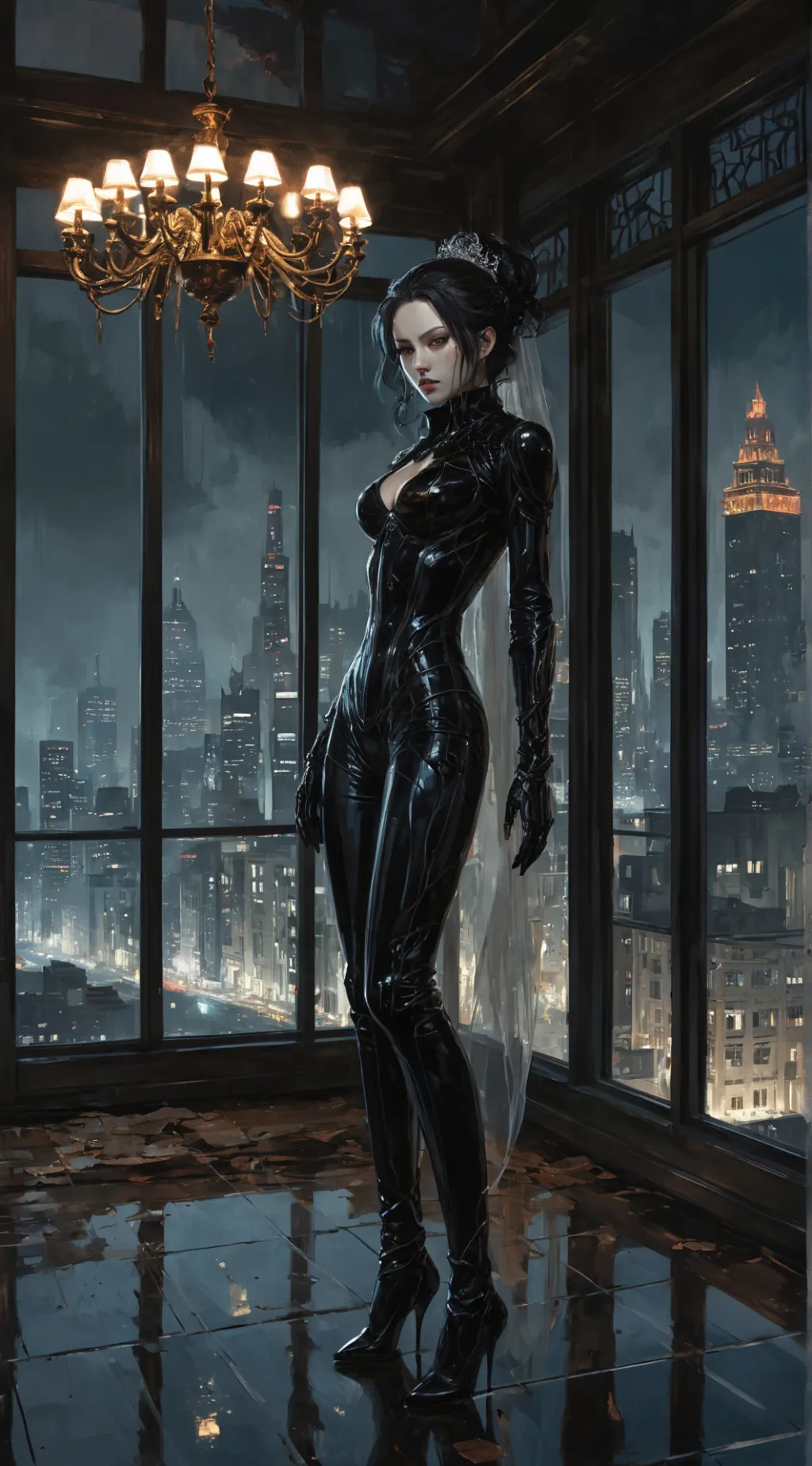 ai character: vampires city background