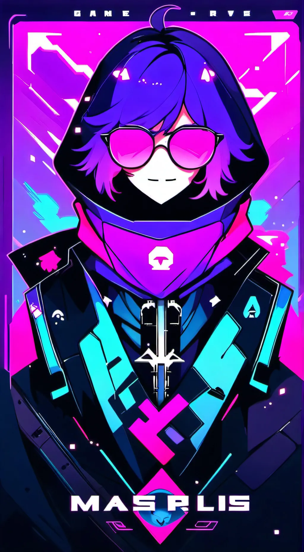 ai character: Violet background