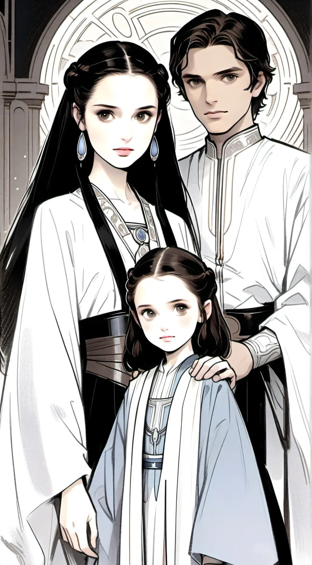 ai character: Anakin padme  background