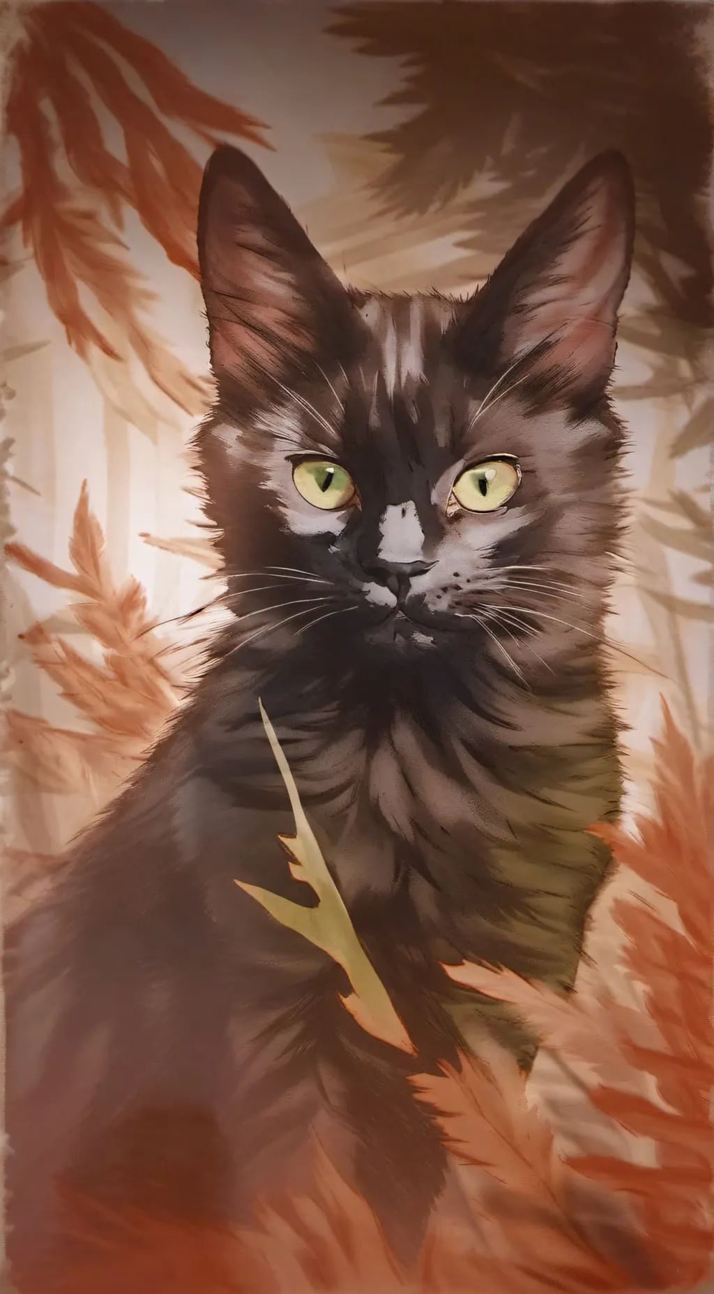 ai character: un gato negro  background
