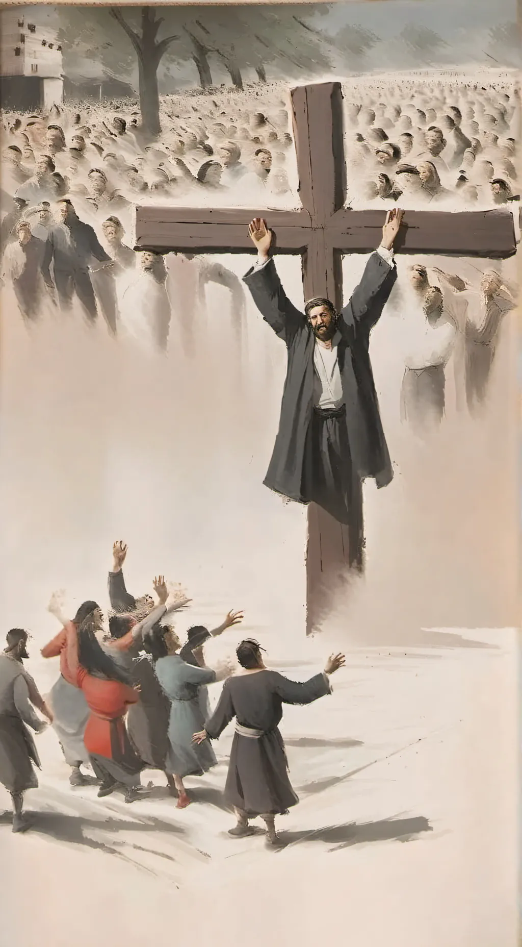 ai character: jesus crucify background