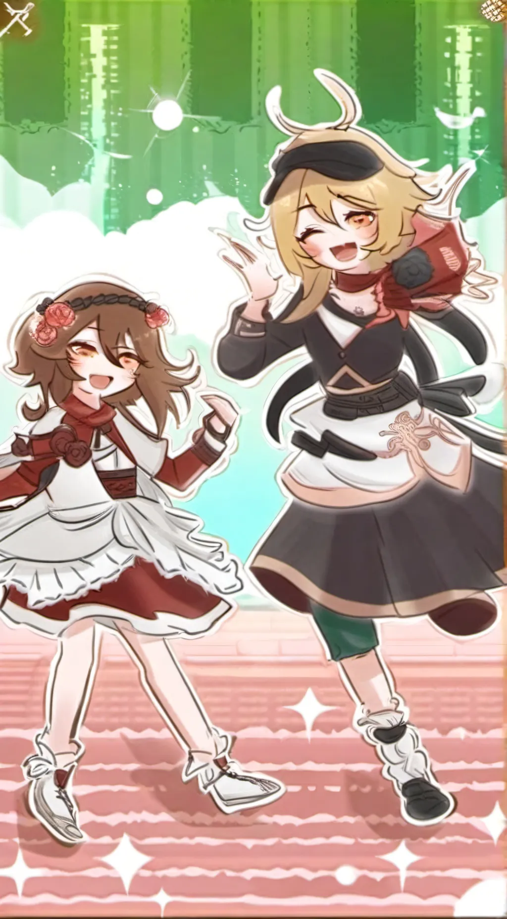 ai character: Lumine x amber background