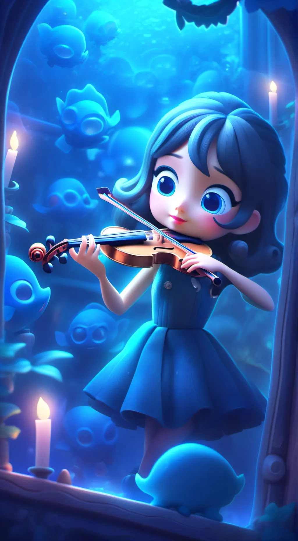 ai character: U violine-talking🎻 background