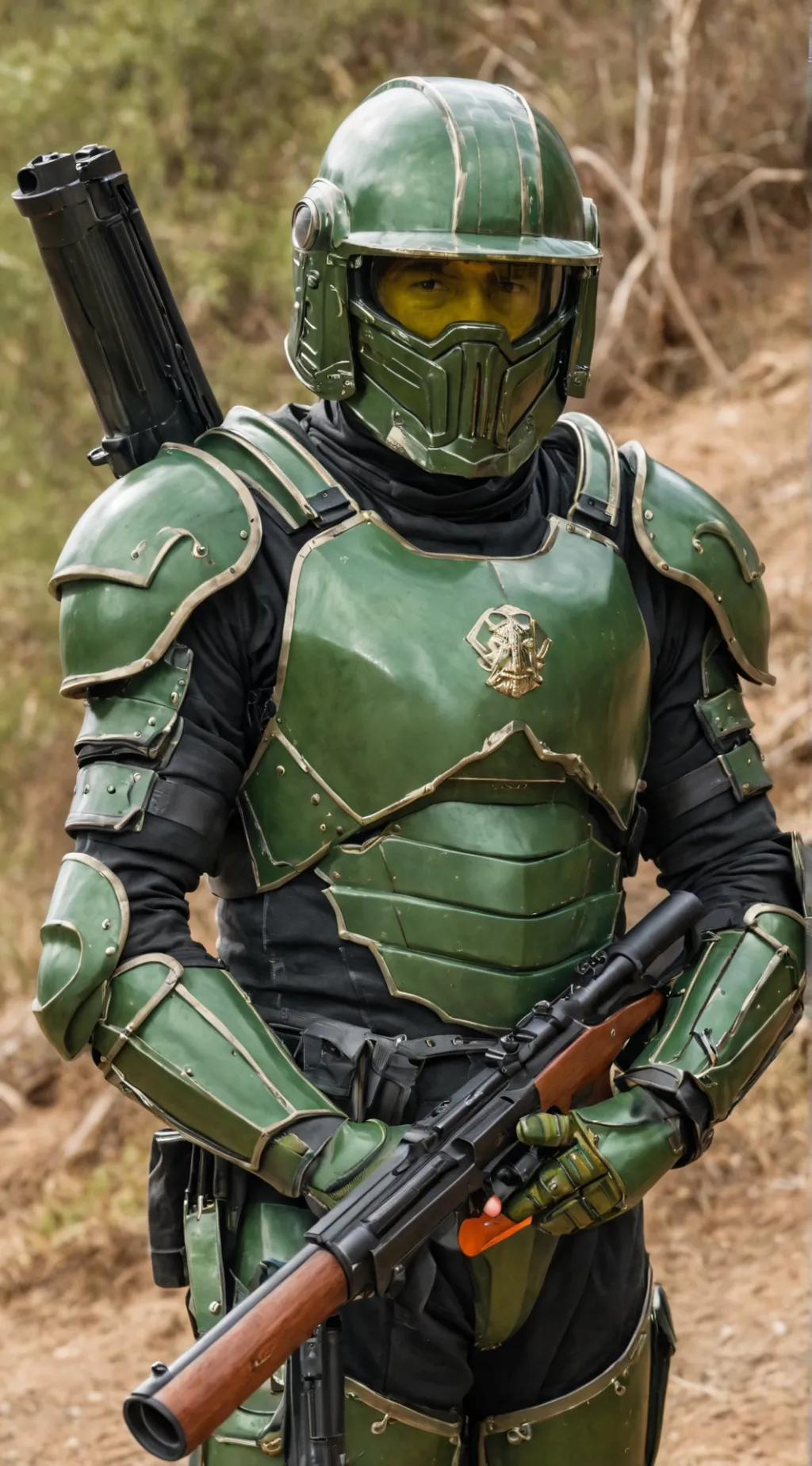 ai character: Doomguy v Witness background