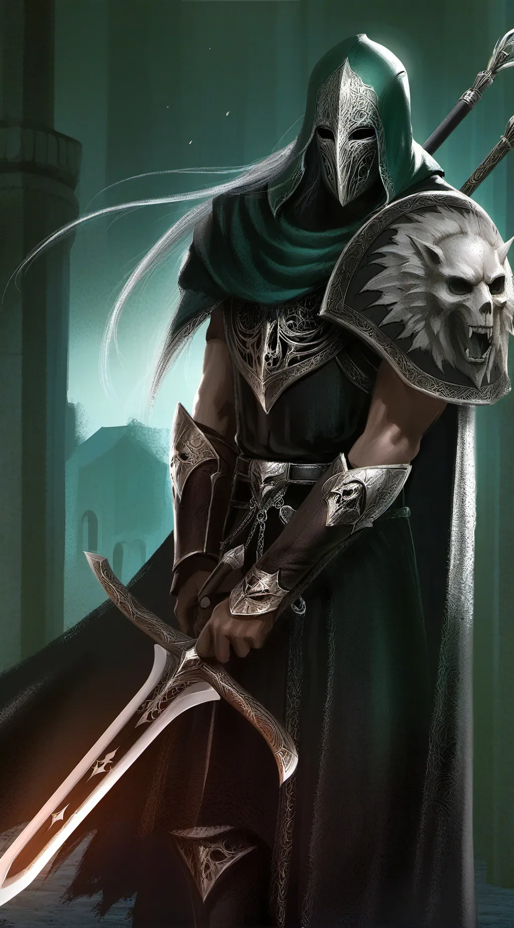 ai character: The Savior of fire background