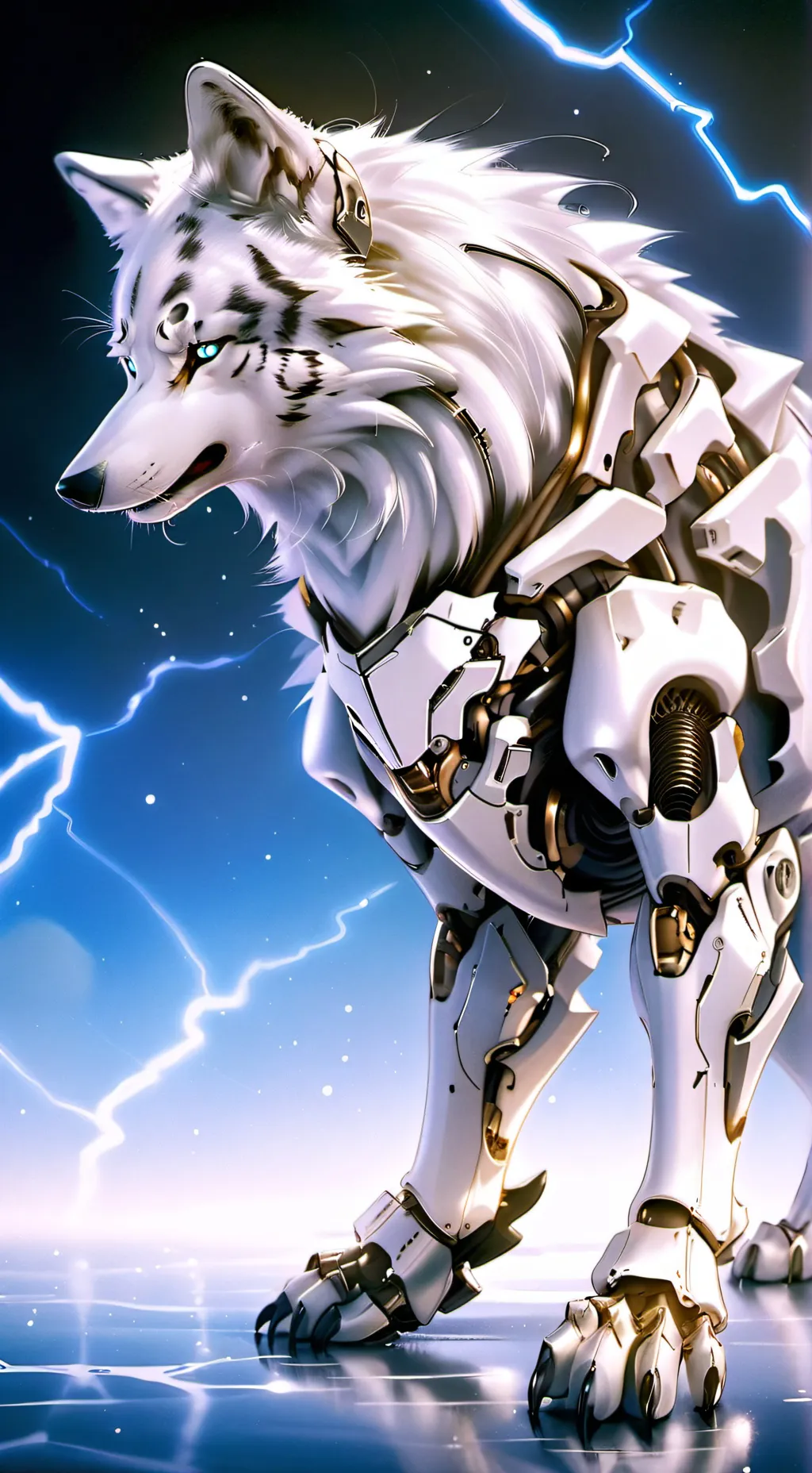 ai character: Wolf mech background