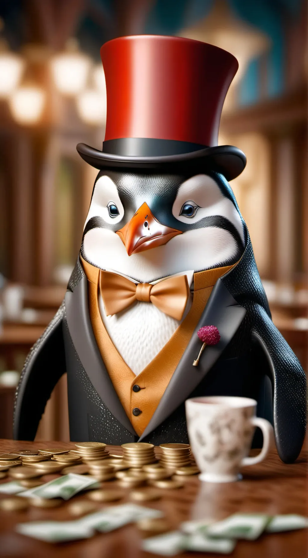 ai character: Artic The Penguin  background