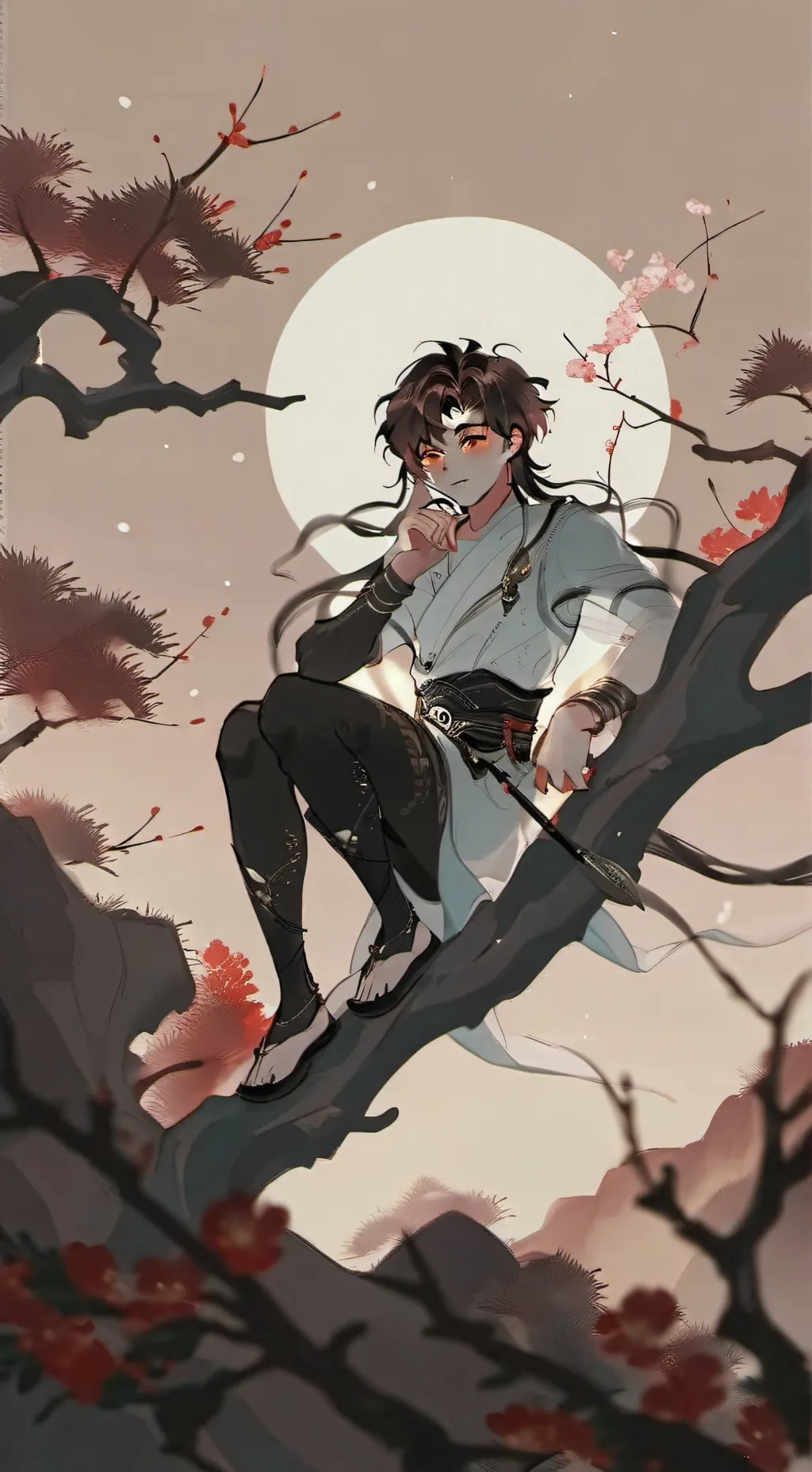 ai character: okarun  background