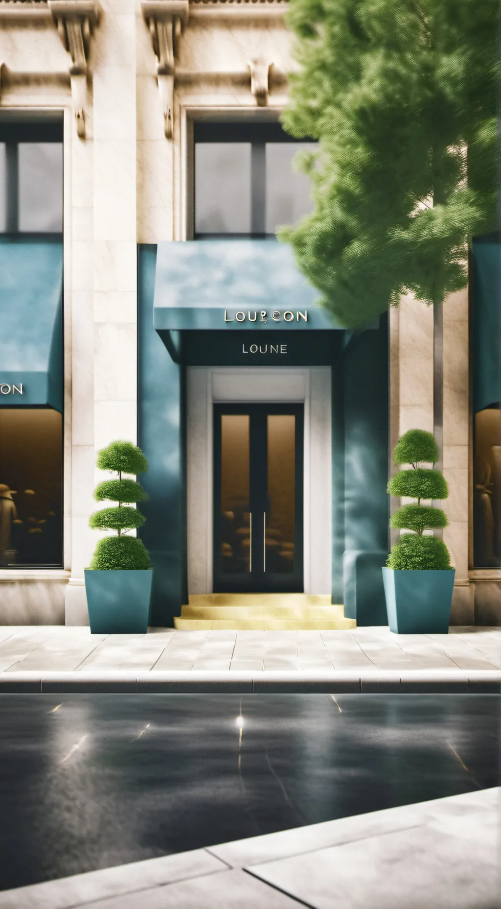 ai character: Louis viton store background