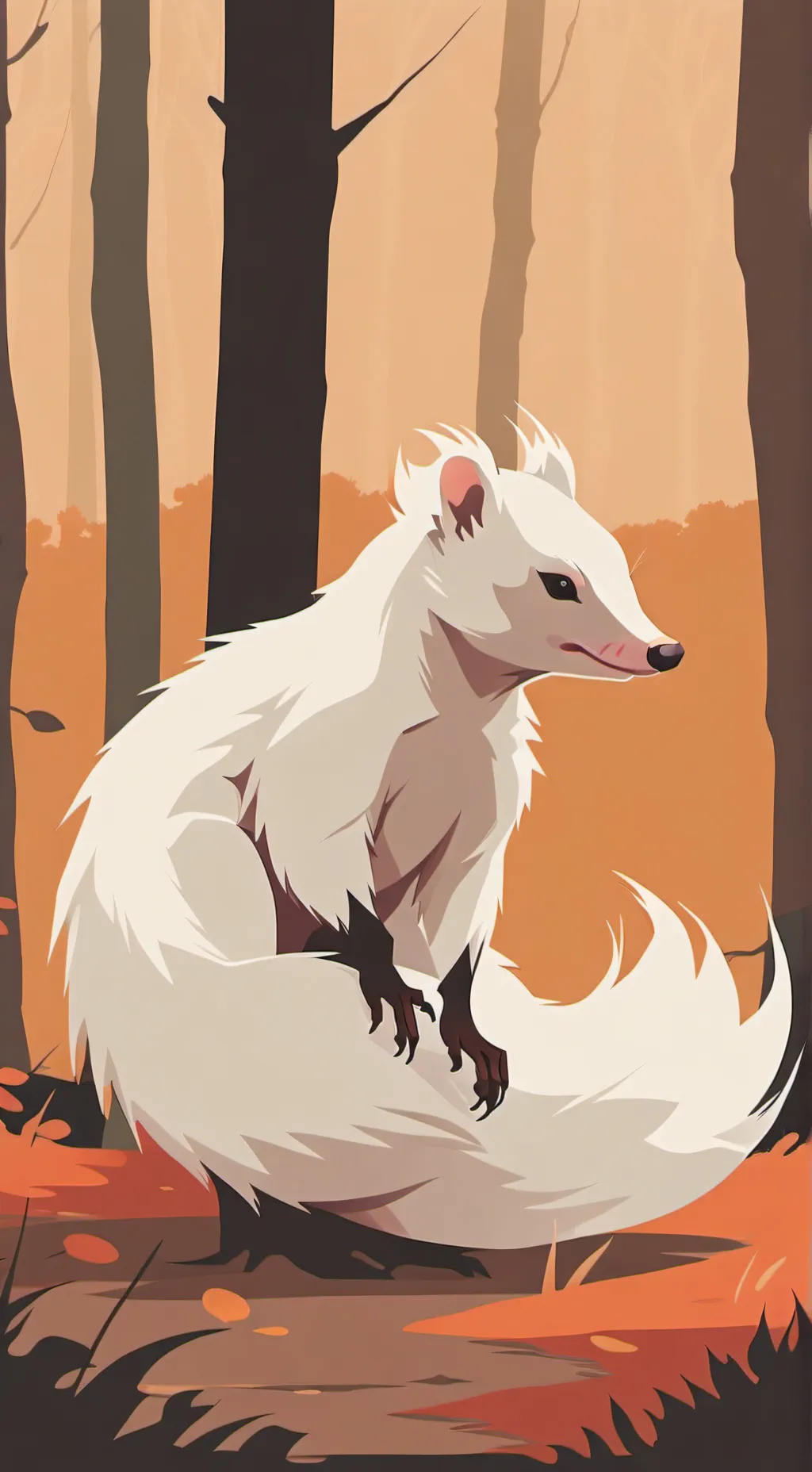 ai character: Albino Skunk background