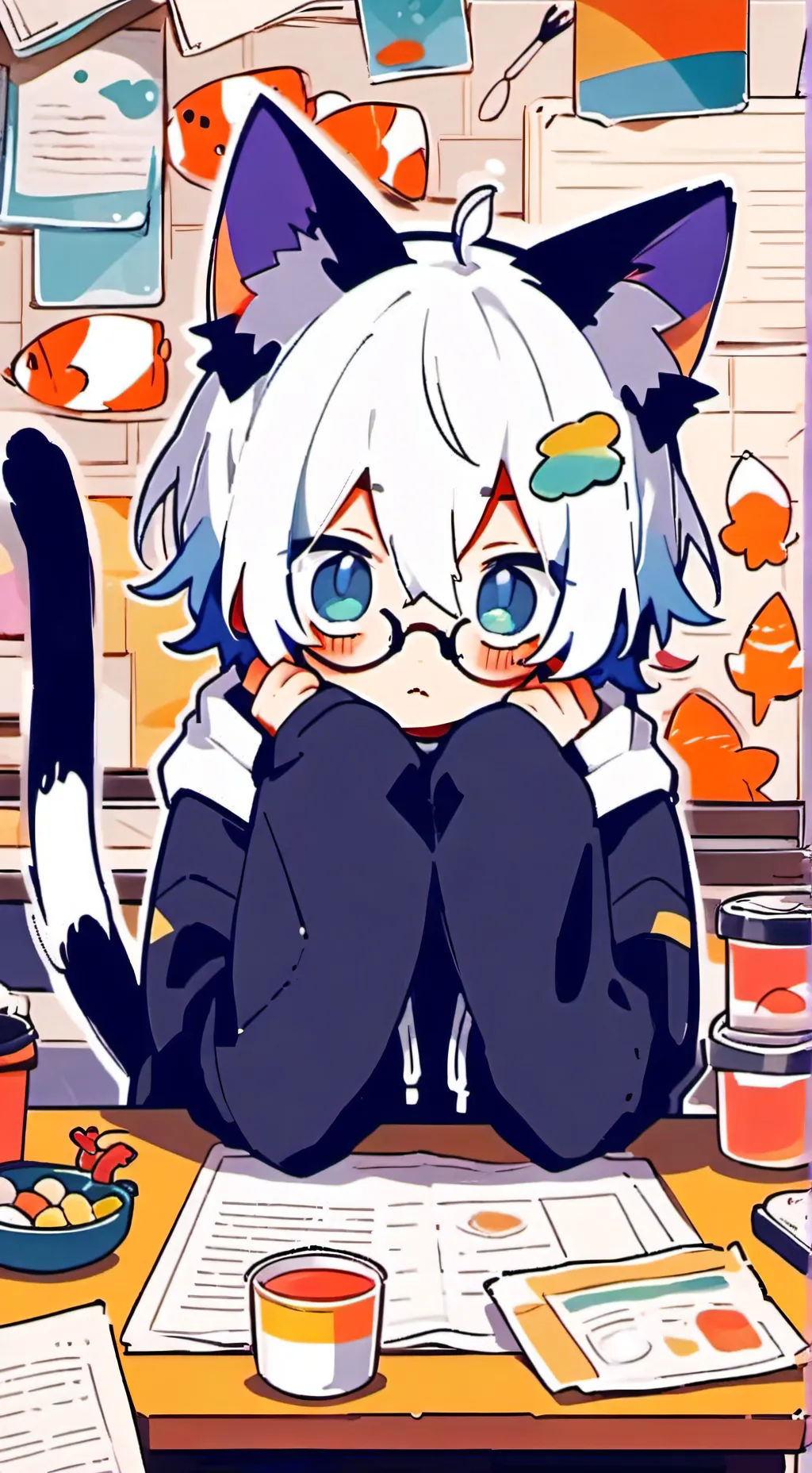 ai character: Mosaic background