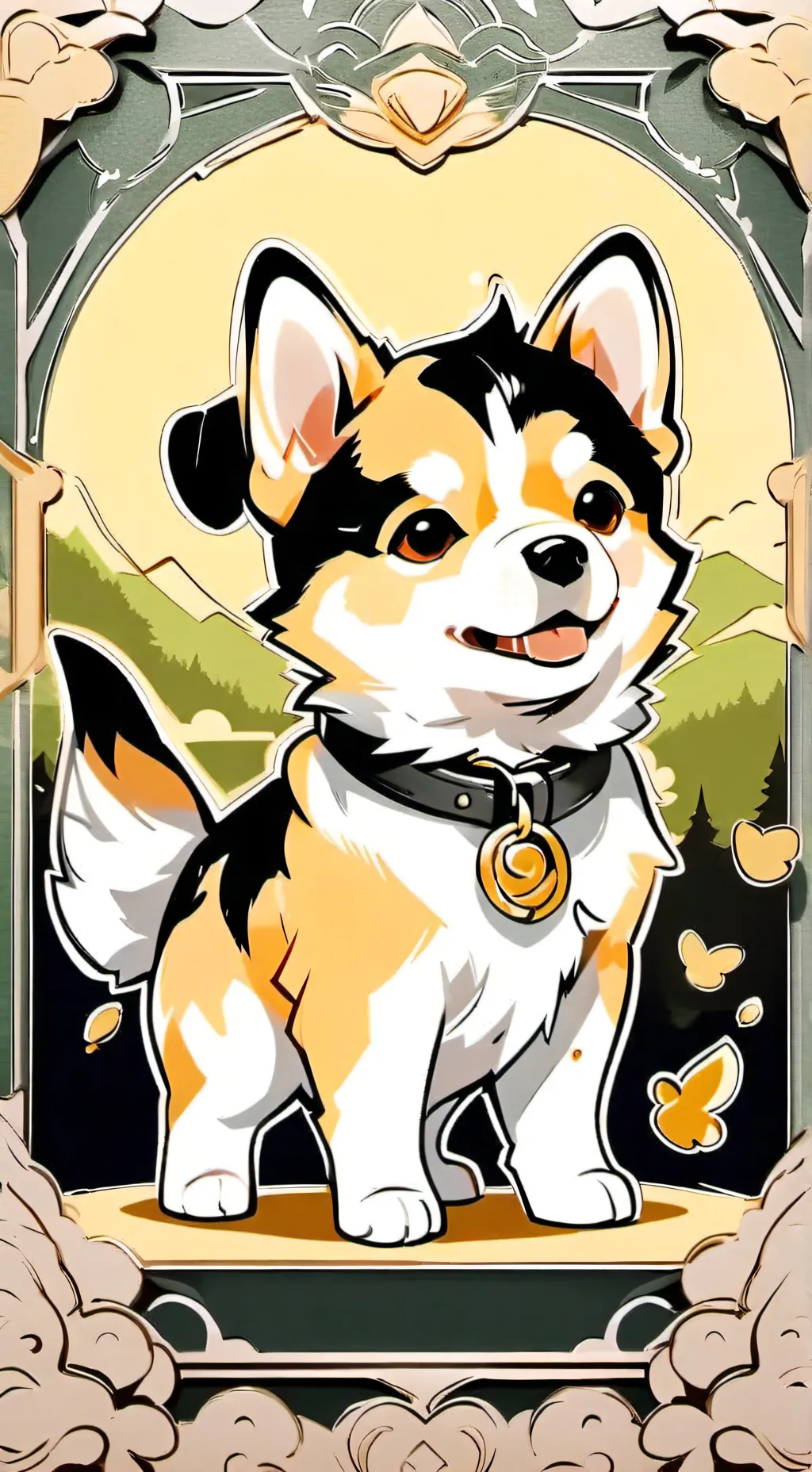 ai character: english dog background