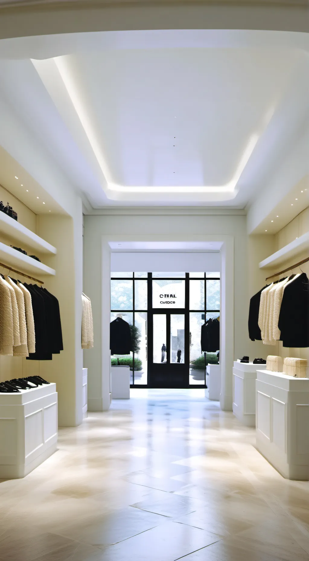 ai character: Chanel store background