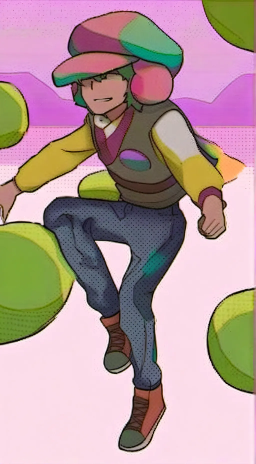 ai character: Leon x sandy💜💚🦎🌟BS background