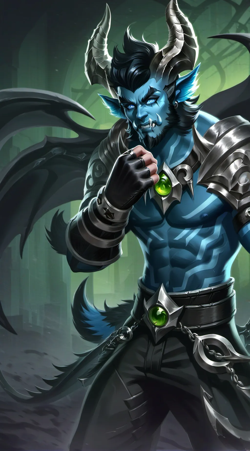 ai character: mid  background