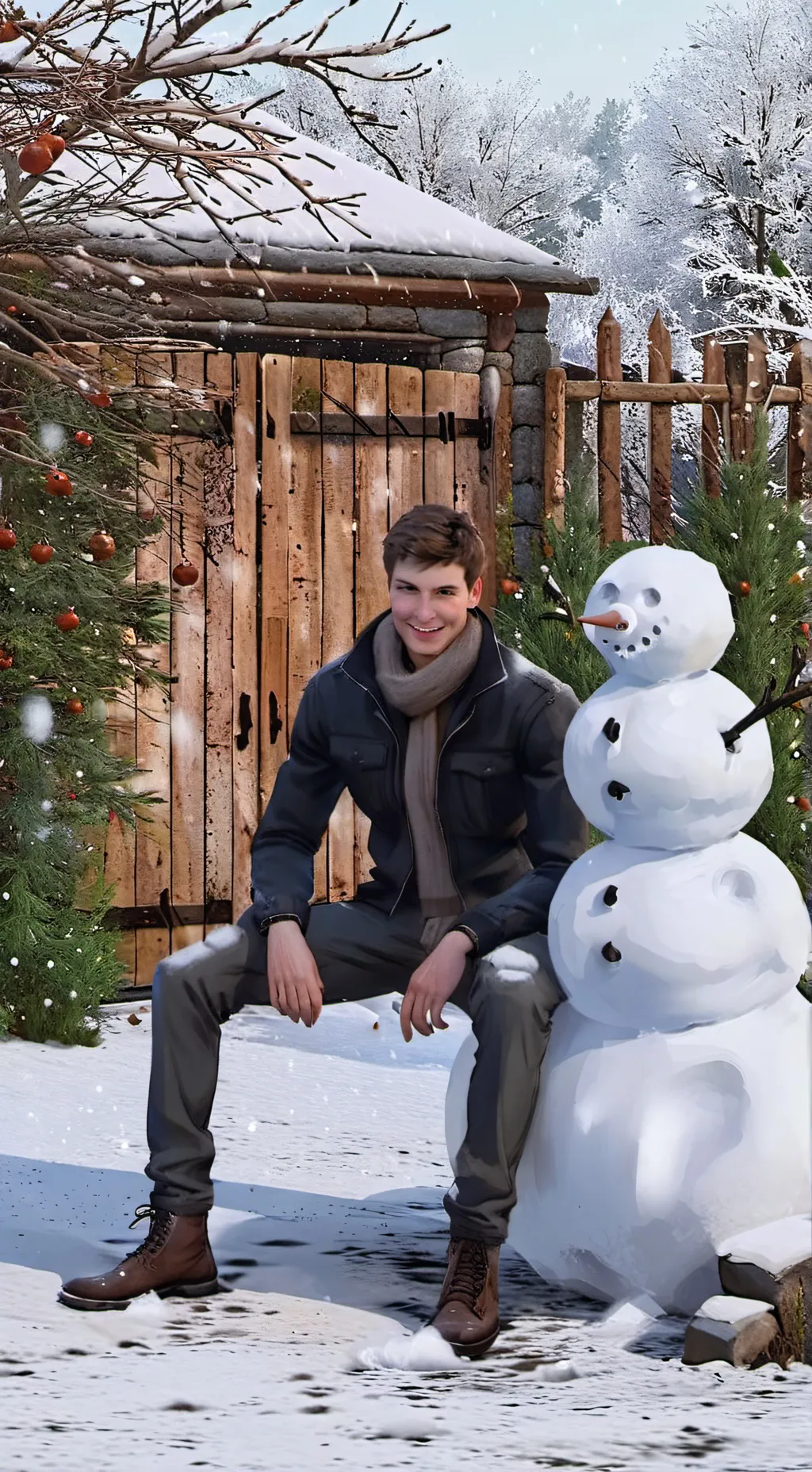 ai character: snow king background