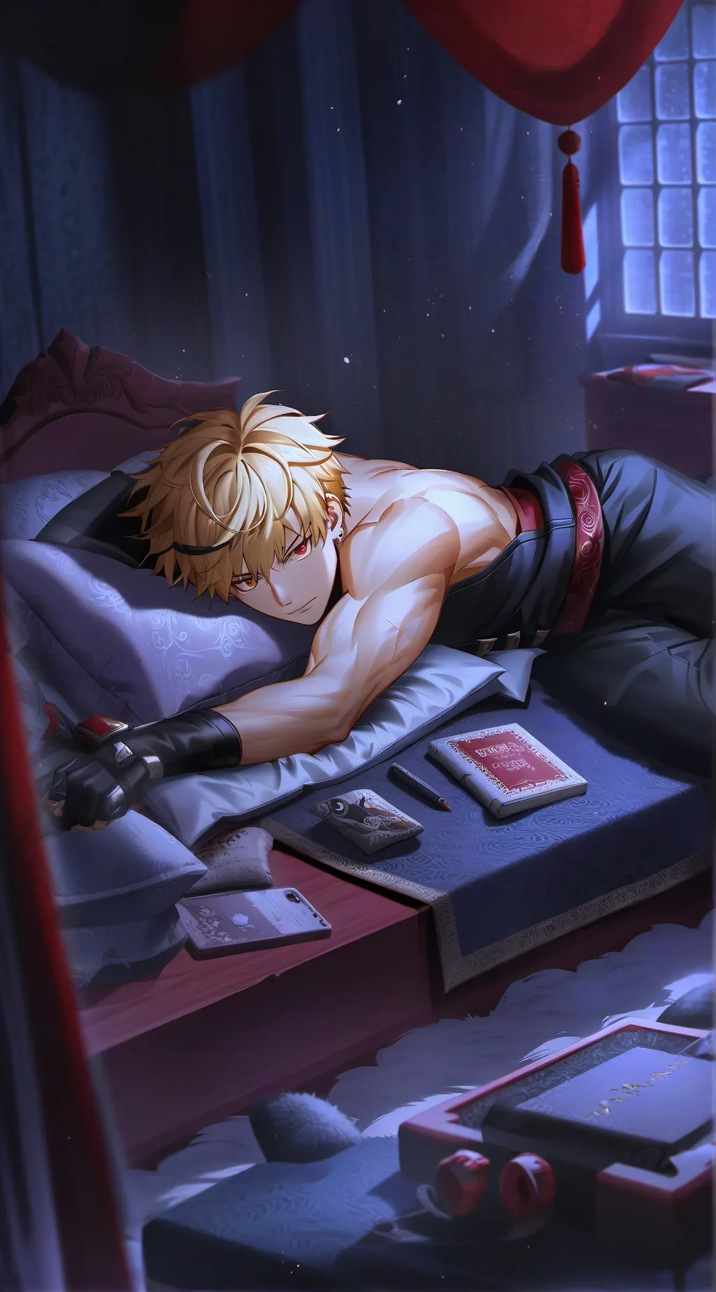 ai character: Katsuki fantasy background