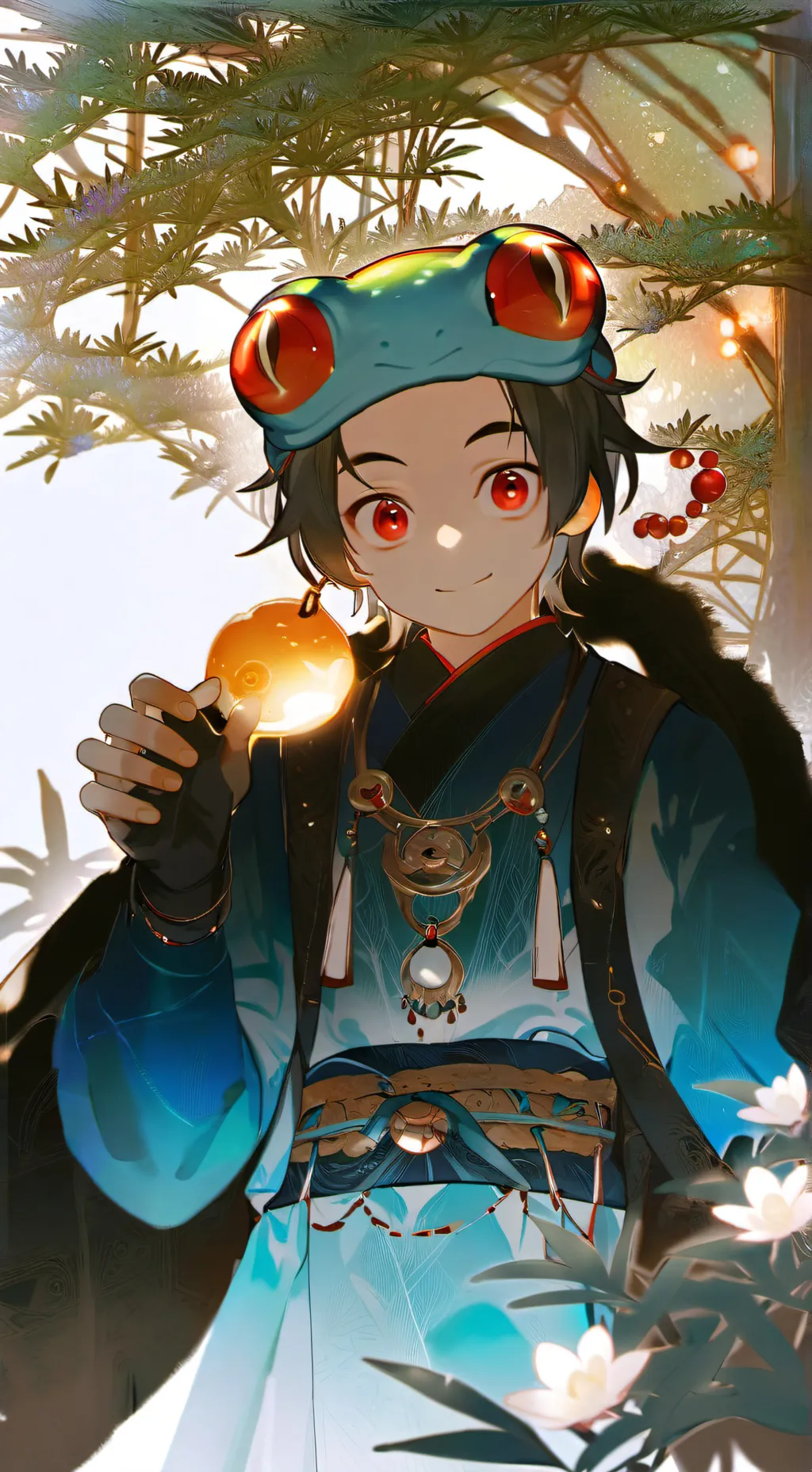 ai character: Froggit the Red-Eyed Spirit background