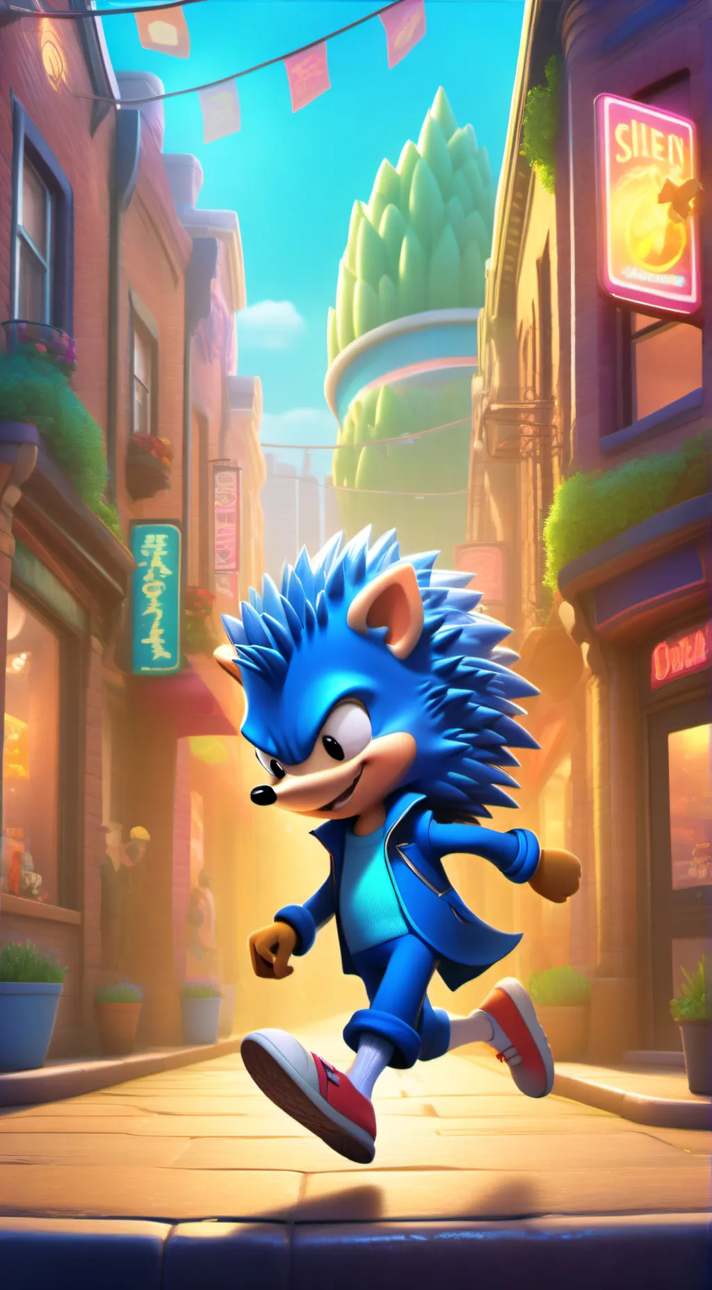 ai character: Sonic el erizo background