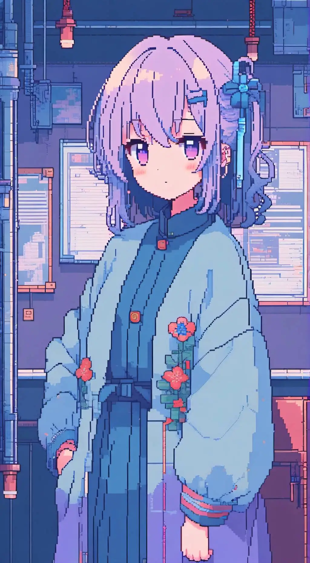 ai character: Mine Aomori background