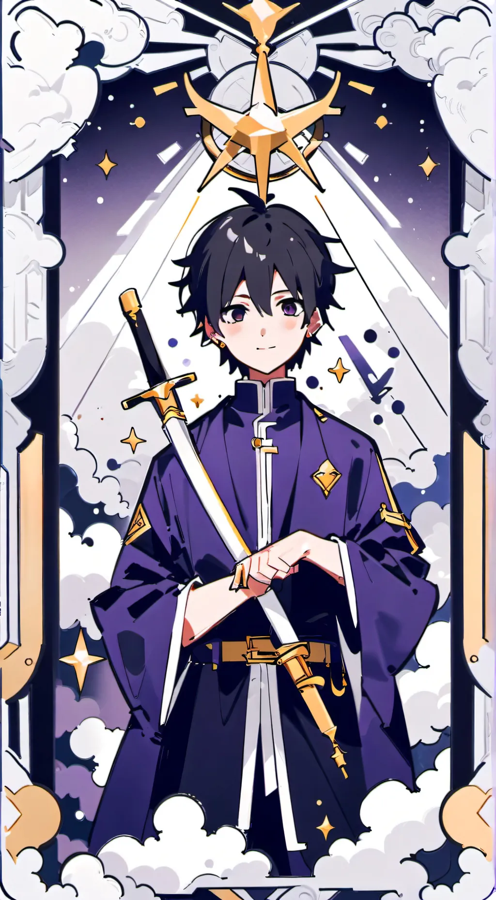 ai character: Two blue vortex background