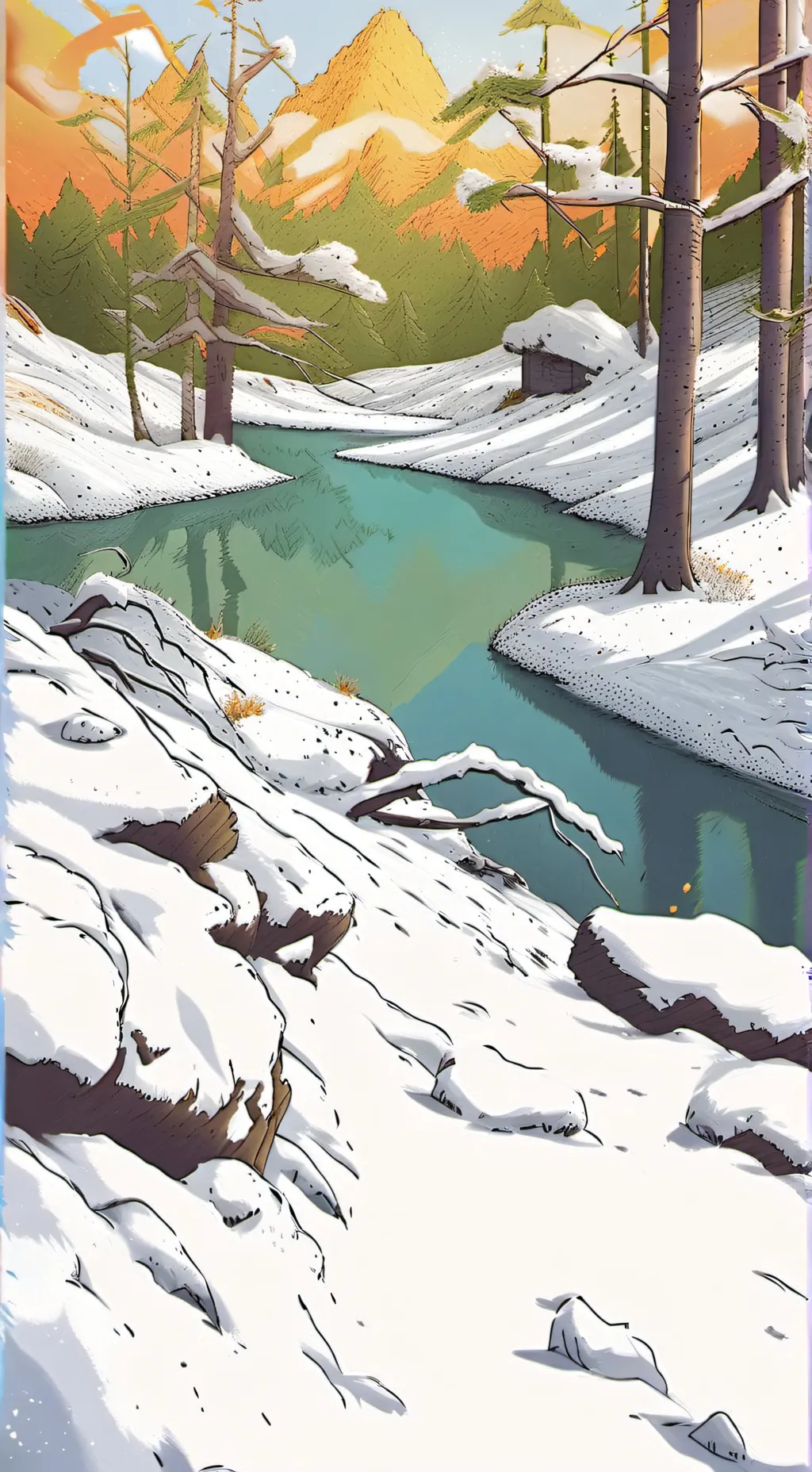 ai character: Mha winter background