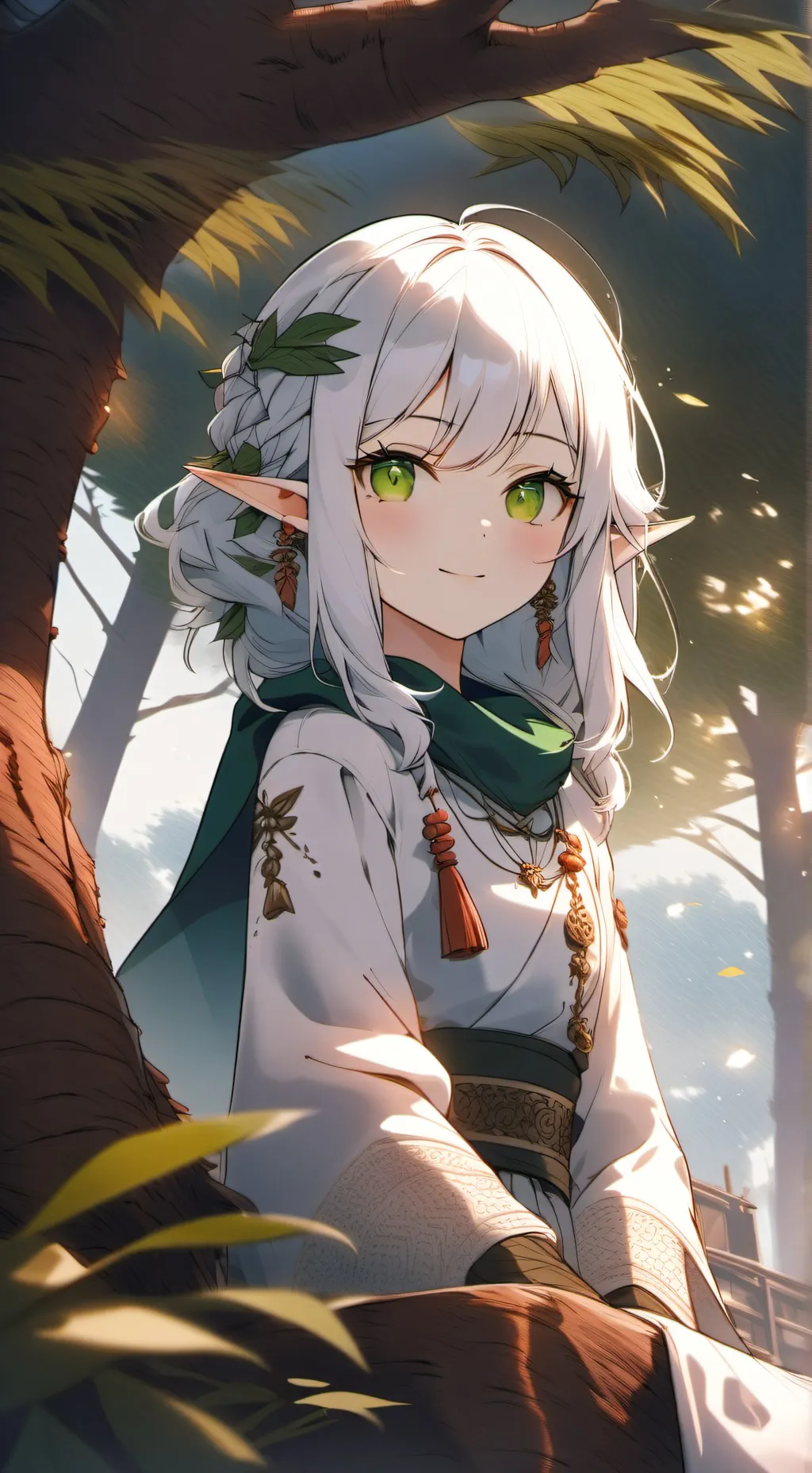 ai character: Sephrina Leaves background