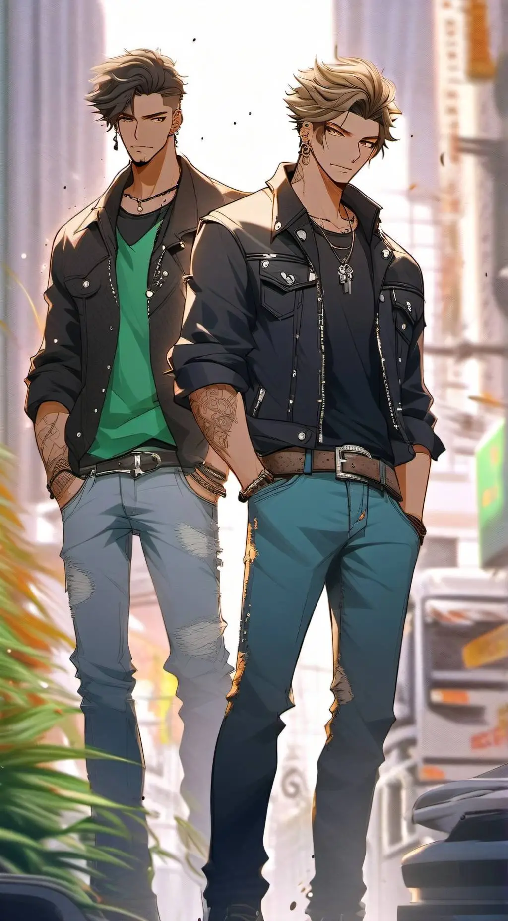 ai character: Beau and Cade  background